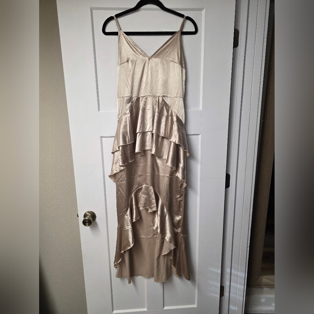 Elegant Cream Satin Dress